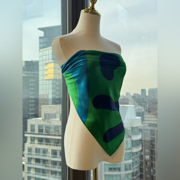 🆕 SIR THE LABEL 🧿 NWOT Frankie Scarf, Blue Green Hues - Print by Frankie Tobin - Picture 3 of 14